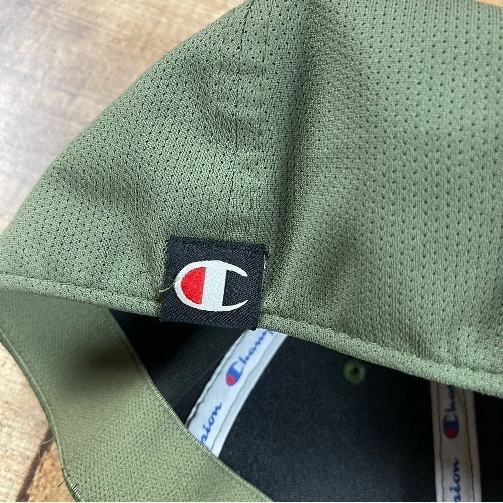 Champion Small Medium Olive Green Baseball Cap Hat Mens Earth Tone Outdoor